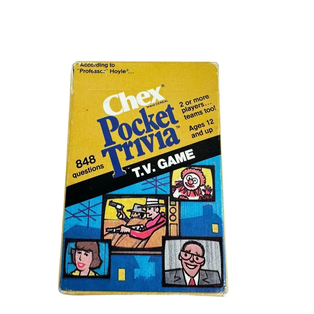Vintage Chex Cereal Pocket Trivia T.V. Card Game 1980 848‎ Questions